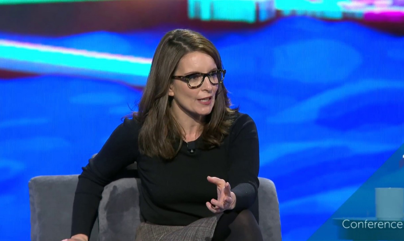 Middle age woman talking with eyeglasses in a casual attire